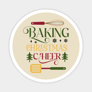 Baking Christmas cheer; xmas; christmas; baking; bake; baker; cook; cooking; cooks; love; Christmas sweater; cheer; kitchen; gingerbread men; Magnet